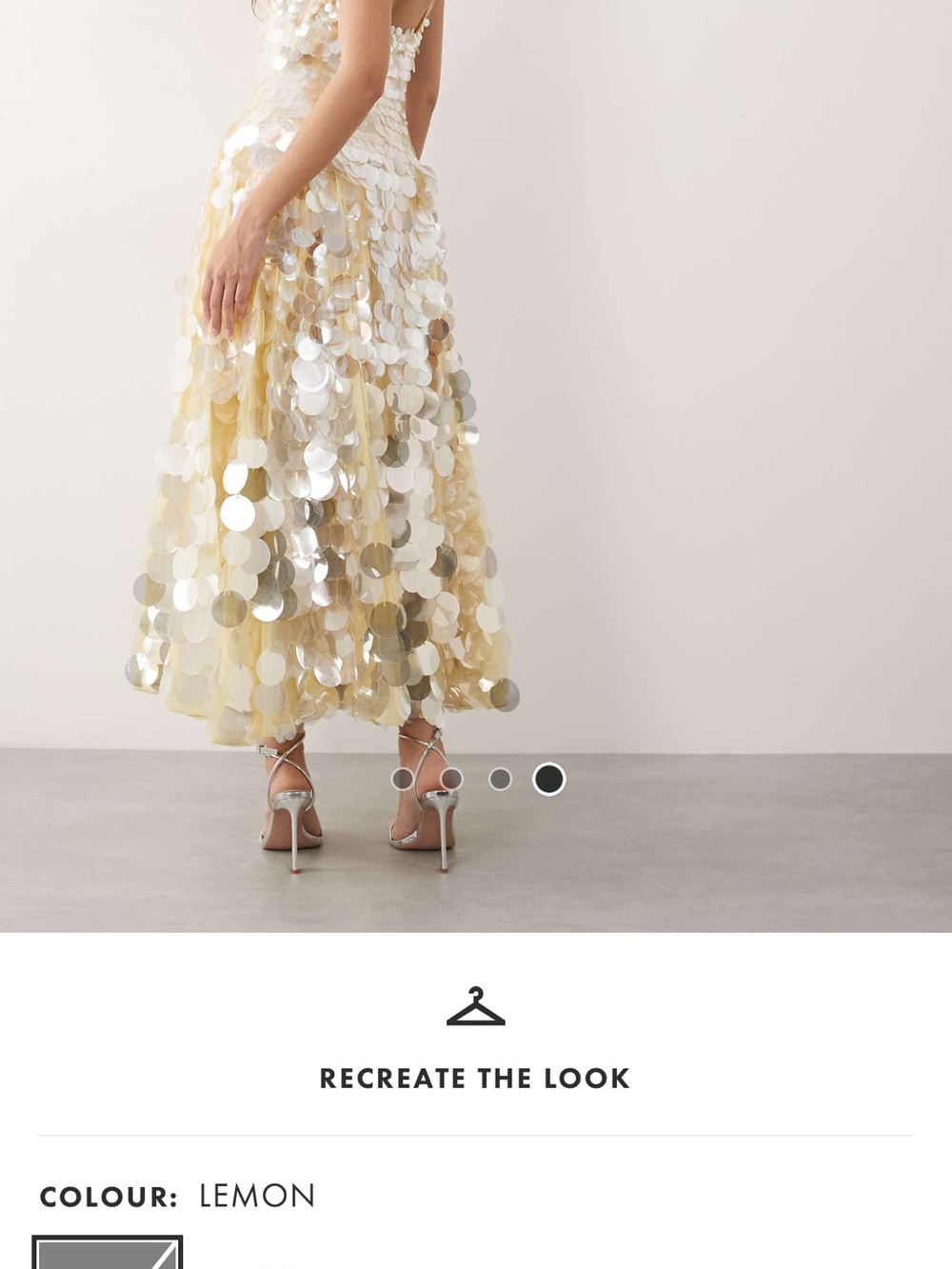 ASOS Arrange embellished disc sequin dress lemon - Picture 3 of 10